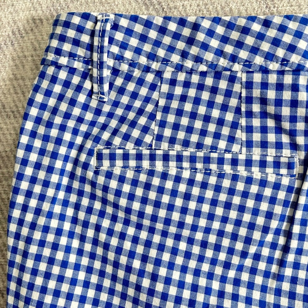 Talbots Girlfriend Chino Size 10‎ Blue White Gingham Check Ankle Panks - Picture 5 of 8